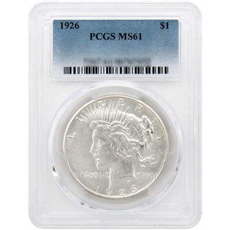 1926 Peace Dollar PCGS MS-61