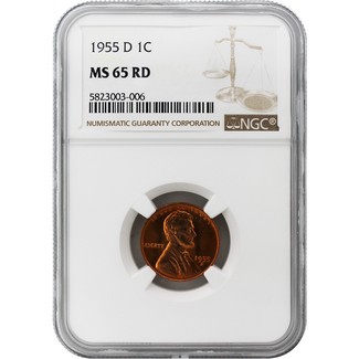 1955-D Lincoln Cent NGC MS-65 RD