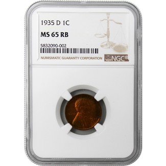 1935-D Lincoln Cent NGC MS-65 RB