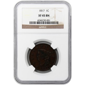 1817 Large Cent NGC XF-45 BN