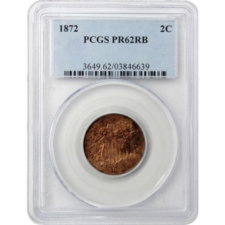 1872 Proof Two Cent PCGS PR-62 RB