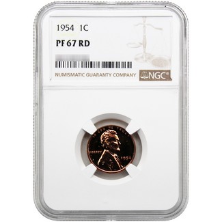 1954 Proof Lincoln Cent NGC PF67 RD