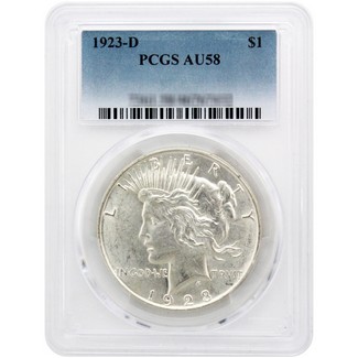 1923-D Peace Dollar PCGS AU-58