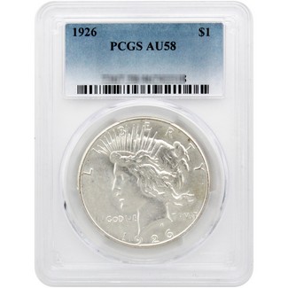 1926 Peace Dollar PCGS AU-58