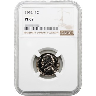 1952 Proof Jefferson Nickel NGC PF67