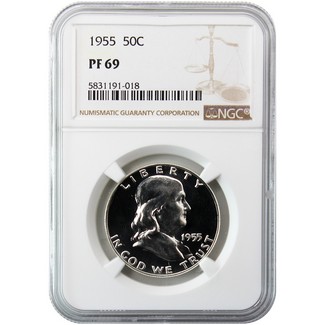 1955 Proof Franklin Half Dollar NGC PF-69