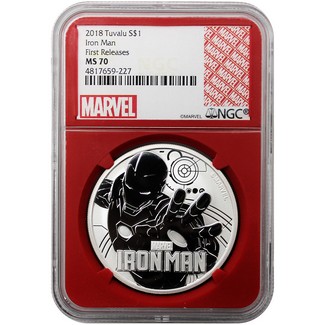 2018 Tuvalu $1 Marvel's Iron Man NGC MS70 First Releases