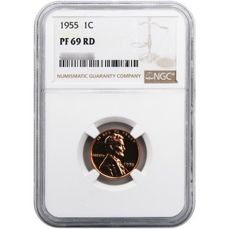 1955 Proof Lincoln Cent NGC PF69 RD