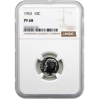 1953 Proof Roosevelt Dime NGC PF68