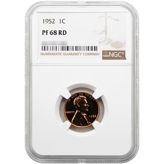 1952 Proof Lincoln Cent NGC PF68 RD