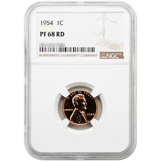 1954 Proof Lincoln Cent NGC PF68 RD