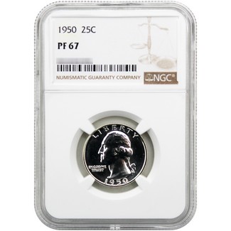 1950 Proof Washington Quarter NGC PF67