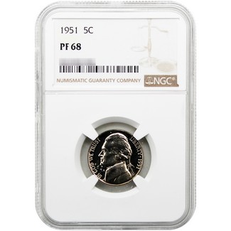 1951 Proof Jefferson Nickel NGC PF68