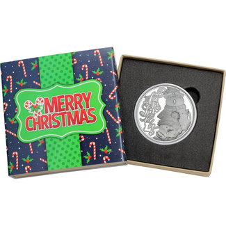 2021 Warm Christmas Embrace Snowmen 1oz .999 Silver Medallion in Gift Box