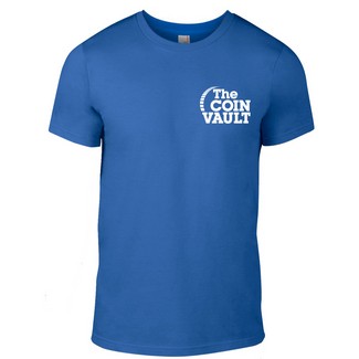 The Coin Vault Logo Royal Blue T-Shirt (Size Medium)