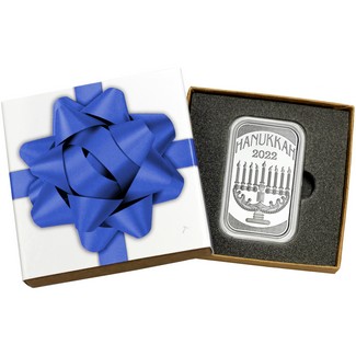 2022 Hanukkah 1oz .999 Silver Bar in Gift Box
