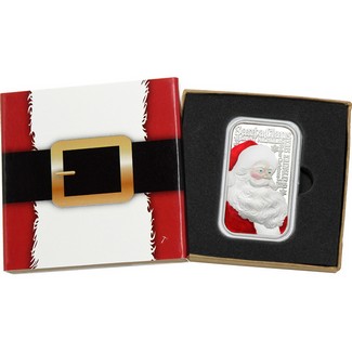2025 Santa Claus Nicknames 1oz .999 Silver Bar Enameled in Gift Box