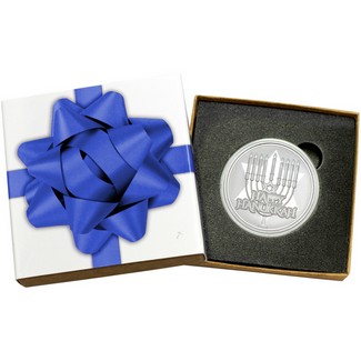 2025 Happy Hanukkah 1oz .999 Silver Medallion in Gift Box