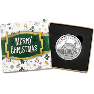2025 Glad Tidings Country Church 1oz .999 Silver Medallion in Gift Box