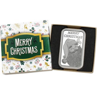 2025 Merry Christmas Santa Claus 5oz .999 Silver Bar in Gift Box