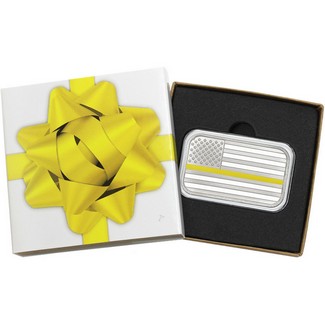Thin Gold Line 1oz .999 Silver American Flag Bar in Gift Box