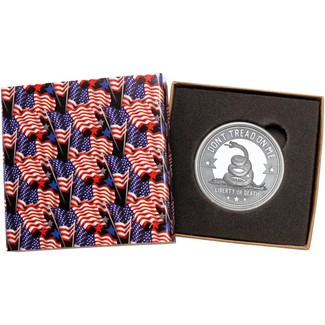 Don't Tread On Me 1oz .999 Silver Medallion in Gift Box