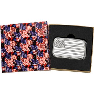 American Flag 1oz .999 Silver Bar in Gift Box