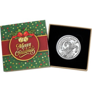 2026 Christmas Wishes Candy Canes 1oz .999 Silver Medallion in Gift Box