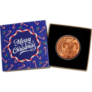 2026 Christmas Wishes Candy Canes 1oz Copper Medallion in Gift Box