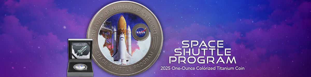 2025 1oz Colorized Titanium Space Shuttle Coin