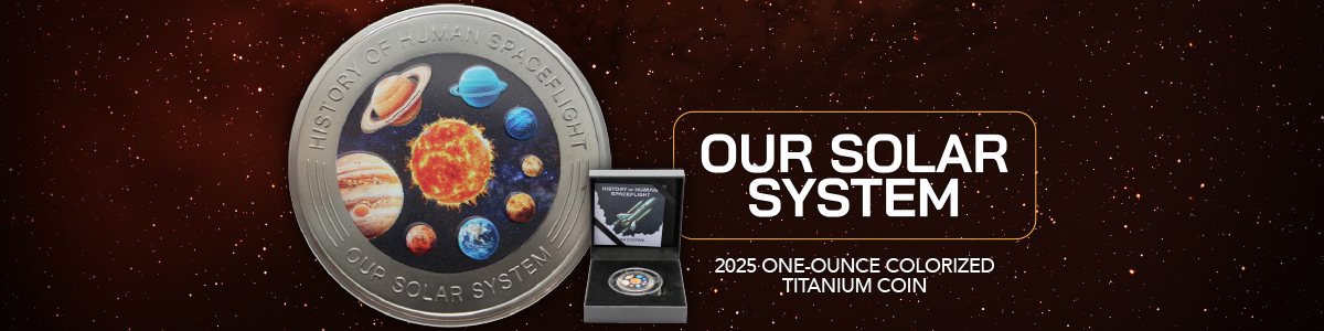 1oz Colorized Titanium Solar System Coin