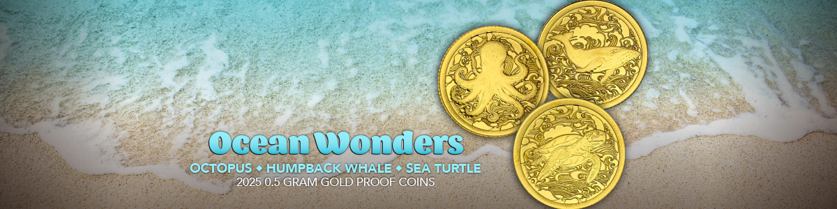 2025 Ocean Wonders 0.5g Gold Coins