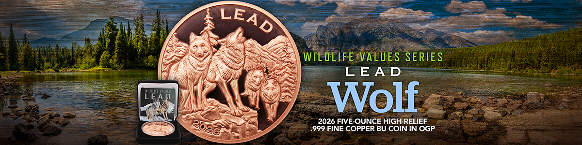 2026 5oz Copper Wolf Lead Coin