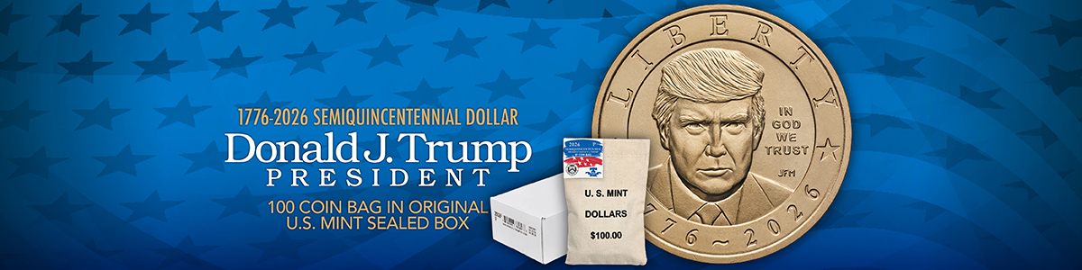2026 Trump $1 Coins 100pc Bag